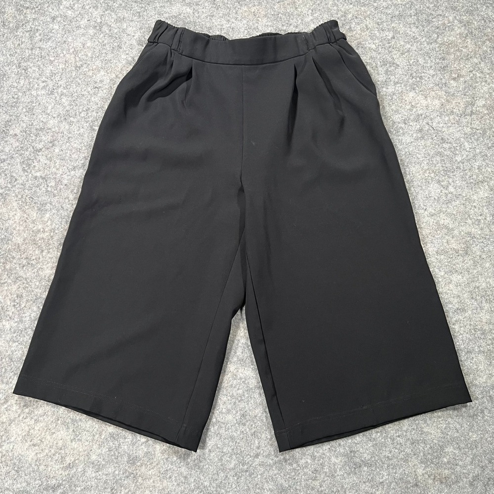 Lululemon Pants Womens 8 Black Wide Leg Crop Pleated Front Culottes Essential
